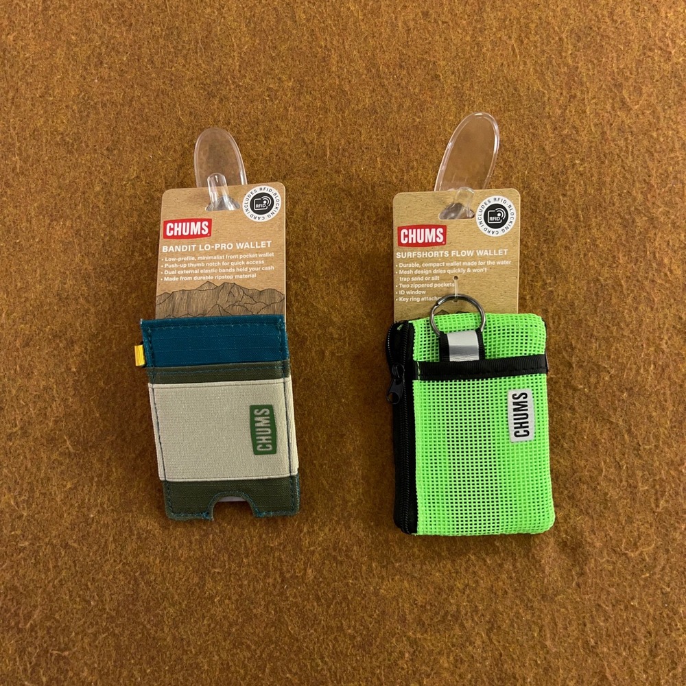 Chums Unisex OS Multi RFID Bandit Lo-Pro & Surfshorts Flow Wallet Set NWT